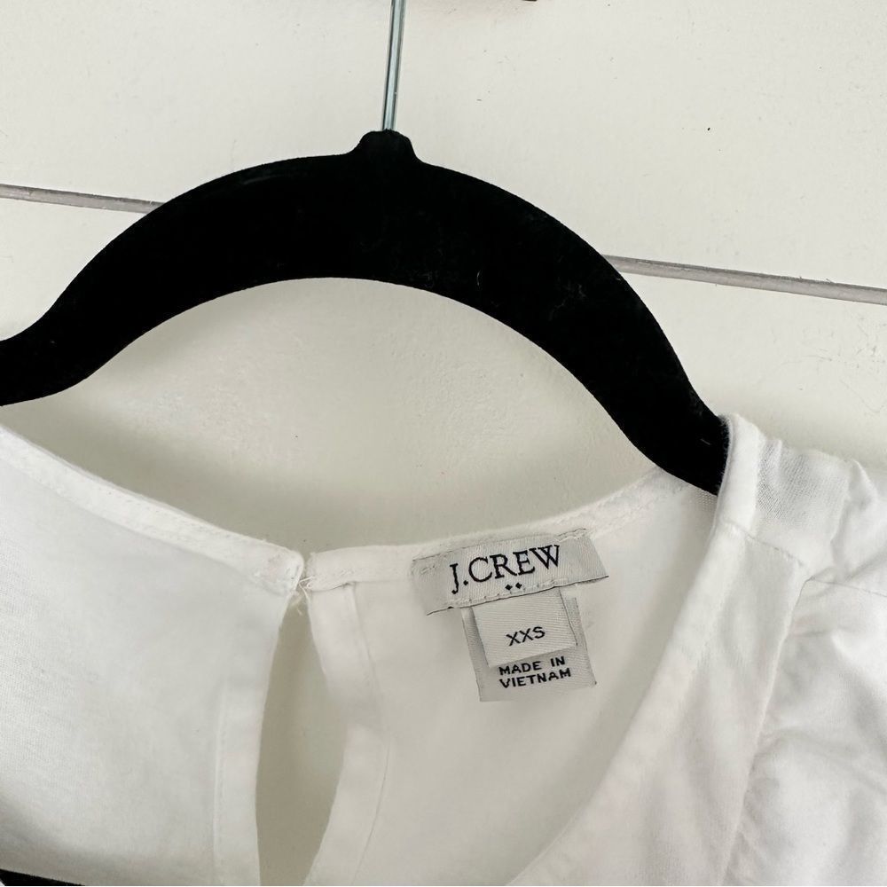 J. Crew White Ruffle Front Top - Picture 2 of 6